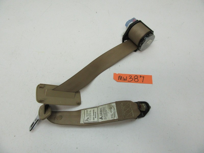 97-03 DIAMANTE REAR BACK CENTER SHOULDER SEAT BELT HARNESS MIDDLE TAN BEIGE CAR