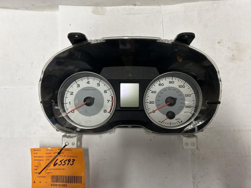 2013 SUBARU IMPREZA Speedometer cluster 2.0L (manual trans) 41k miles OEM 13