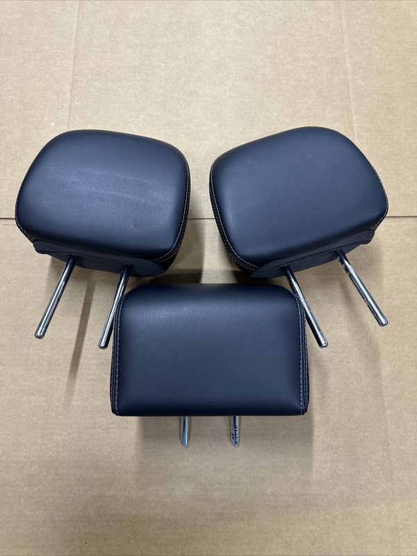 2013-2018 Pathfinder QX60 Rear Seat 2nd Row Headrest Head Rest Set Black Leather