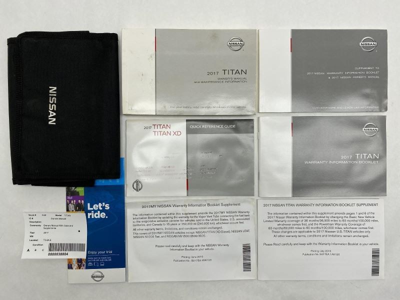 Owners Manual 2017 Nissan Titan 81205
