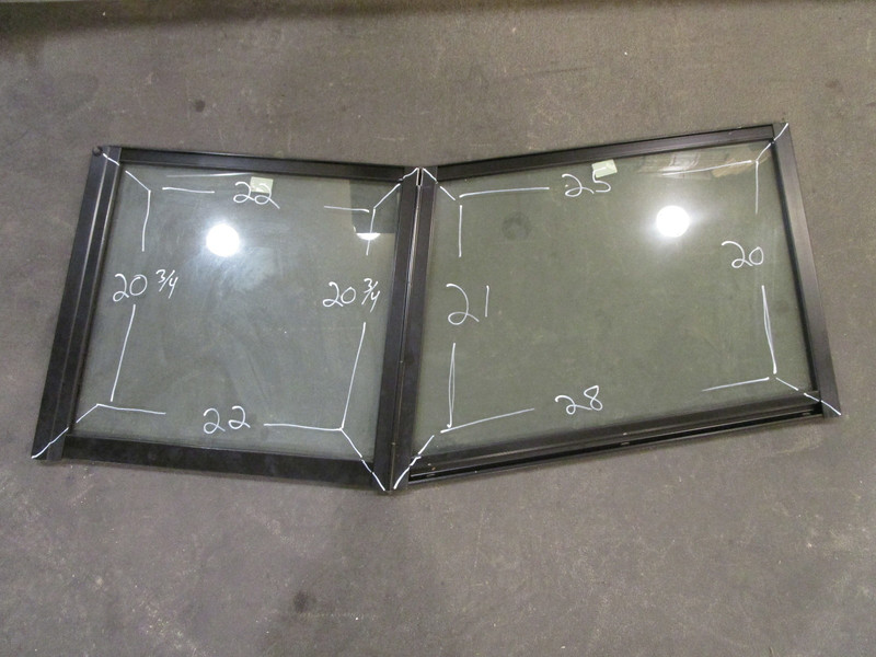 Marine Boat Port Left Side & Center Windshield Front Window 28 x 25 x 21 x 20