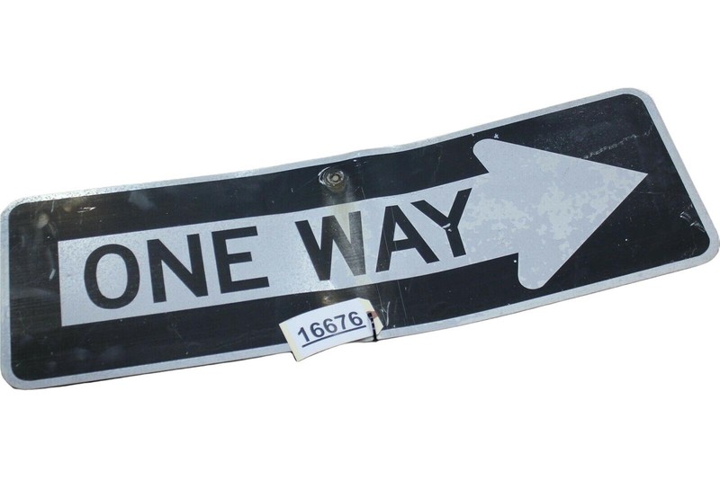 Authentic Road Sign ONE WAY RIGHT Real Street Vintage Retired
