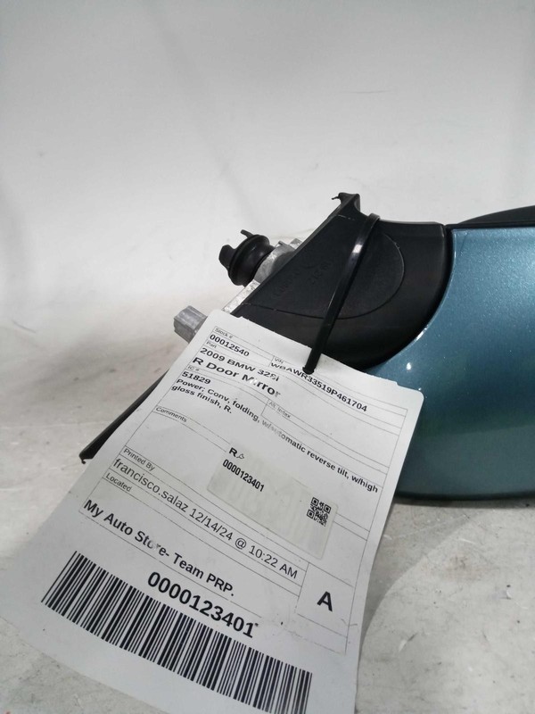 2009 BMW 328I Right Door Mirror Assembly Blue OEM Used 111K Miles NJ25-12540