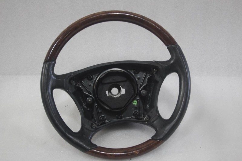 2003 2004 2005 2006 MERCEDES CL500 C215 STEERING WHEEL BLACK LEATHER + WALNUT