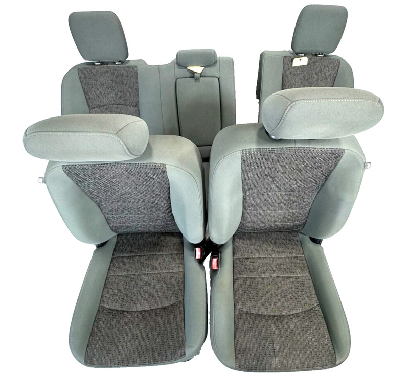 📌2013-2024 RAM 1500 CL 2500 3500 CREW CAB FRONT & REAR CLOTH GREY SEATS SET OEM
