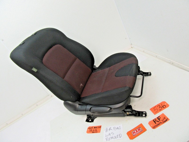 FITS 04 05 MAZDA 3 RIGHT PASSENGER FRONT SEAT BUCKET BLACK RED CLOTH TRACK CAR R