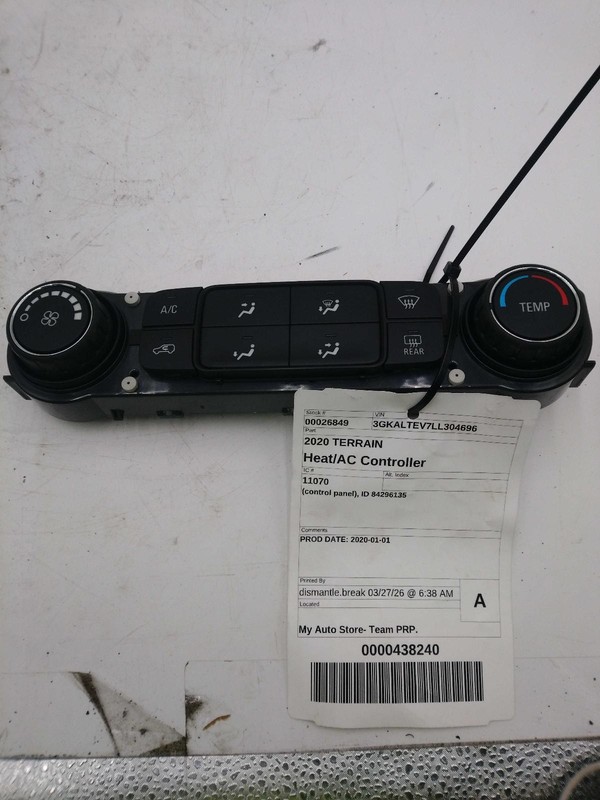 2020 GMC Terrain A/C Selector Switch OEM White 84209835 84296135 77K Miles