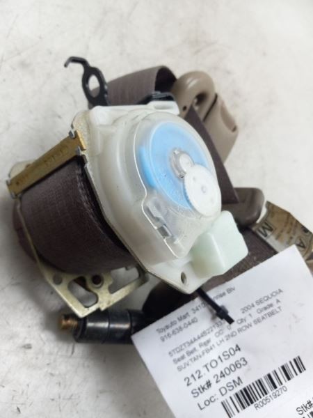 2004 TOYOTA SEQUOIA SR5 DRIVER SIDE REAR 2ND ROW SEAT BELT ASSEMBLY