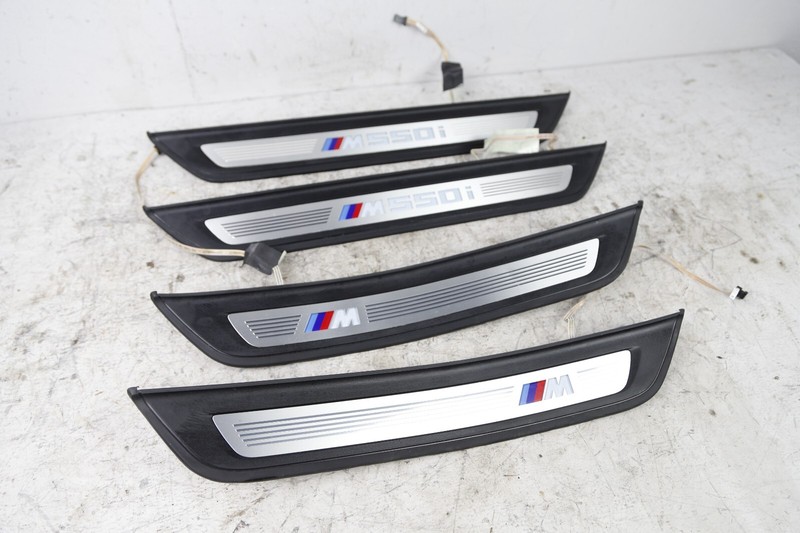 2018 - 2022 BMW M550i FRONT + REAR DOOR SILL SCUFF PLATE SET OEM