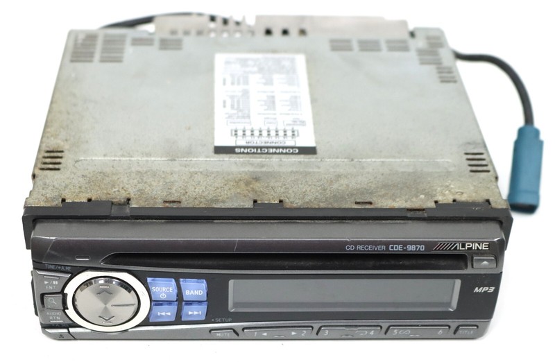 Alpine CDE-9870 Single Din Receiver In Dash AM/FM Stereo CD Deck I PodUSED