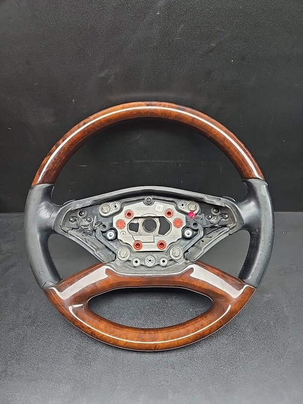 10-14 Mercedes W221 S550 CL550 Steering Wheel Wood Trim Black w/Paddle Shifters