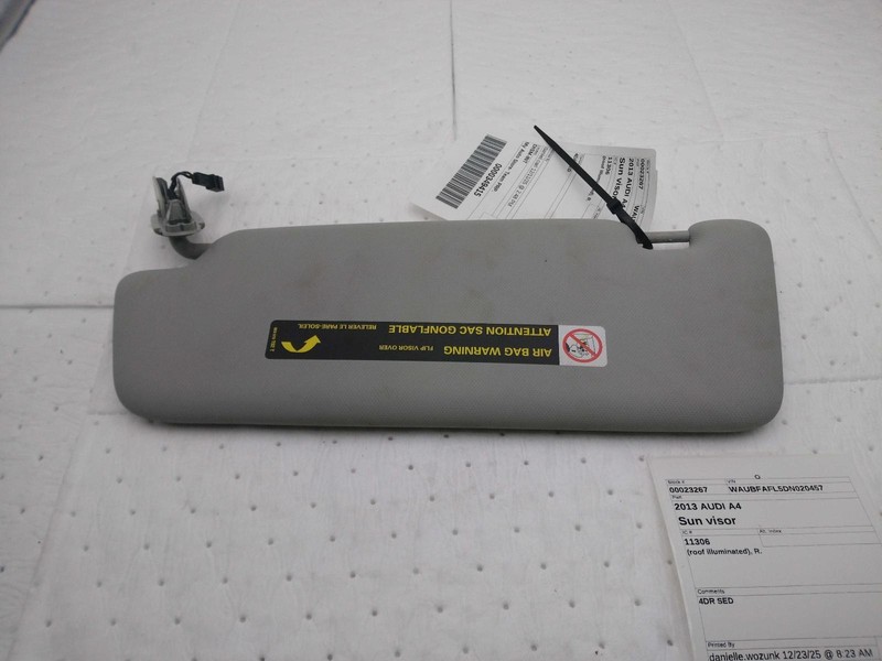 2013 Audi A4 Blue Sun Visor OEM Used 393801 113k Miles - 4DR Sedan