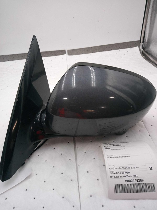 2013 Nissan Pathfinder Left Door Mirror Assembly Grey - Used, Scratches