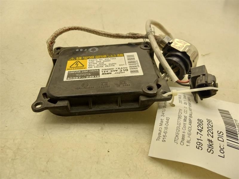 06-09 TOYOTA PRIUS 1.8L CHASSIS ECM HID HEADLAMP CONTROL MODULE ASSEMBLY