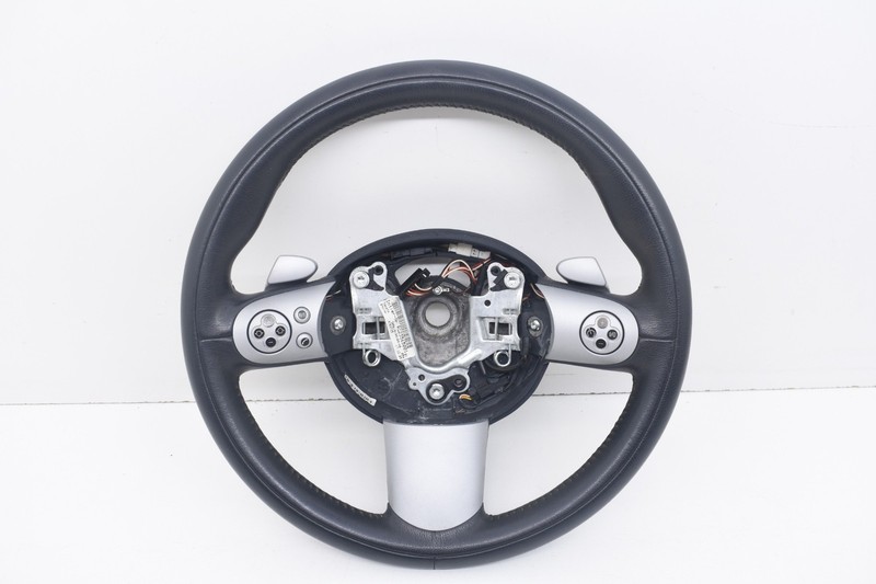 2006 MINI COOPER S 3-SPOKE LEATHER STEERING WHEEL WITH PADDLE SHIFTERS OEM KW87