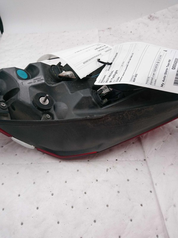 Used Right Tail Light Assembly fits: 2017 Buick Regal quarter panel mounted w/o