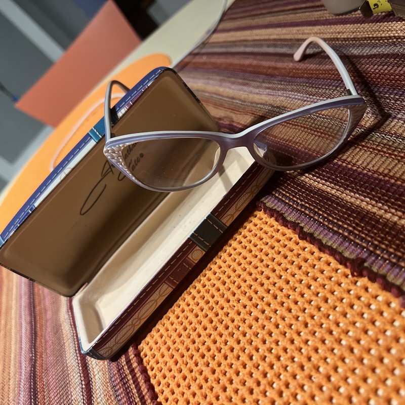 Johnathon Cate Eyeglass Frames And Case Cat Eye Periwinkle Color Fashion Frame