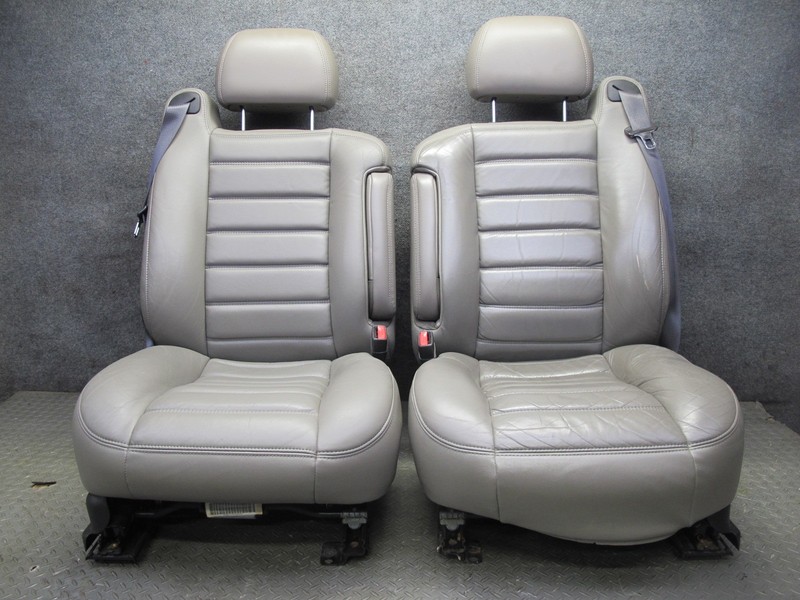 2005-2007 HUMMER H2 FRONT LEFT & RIGHT LEATHER SEAT WHEAT SET OF 2
