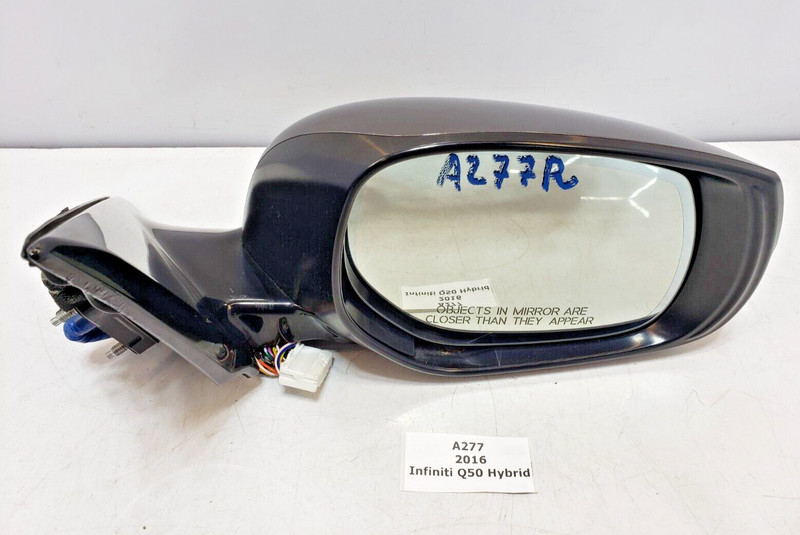 ✅16-18 OEM Infiniti Q50 Hybrid Right Passenger Exterior Door Mirror Brown Camera