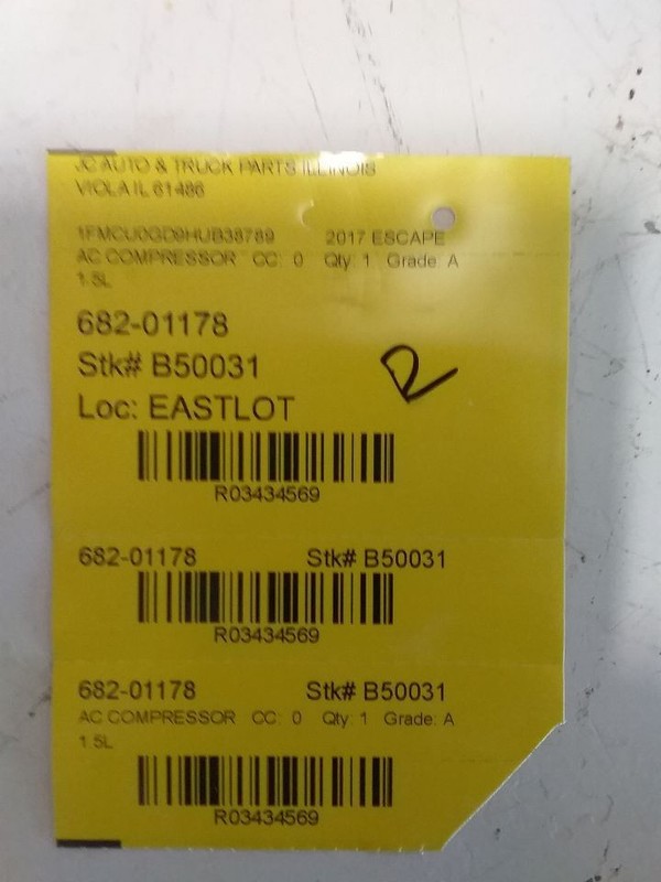 AC Compressor Fits 17-19 ESCAPE 3434569