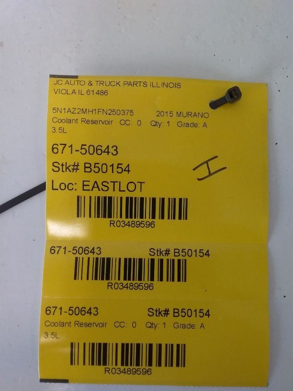 Coolant Reservoir Fits 15-23 MURANO 3489596