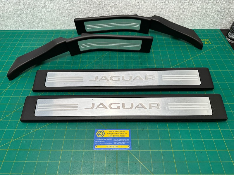 10-15 JAGUAR XF XFR DOOR SILL PANEL SCUFF PLATE STEP COVER TRIM SET OF 4 OEM