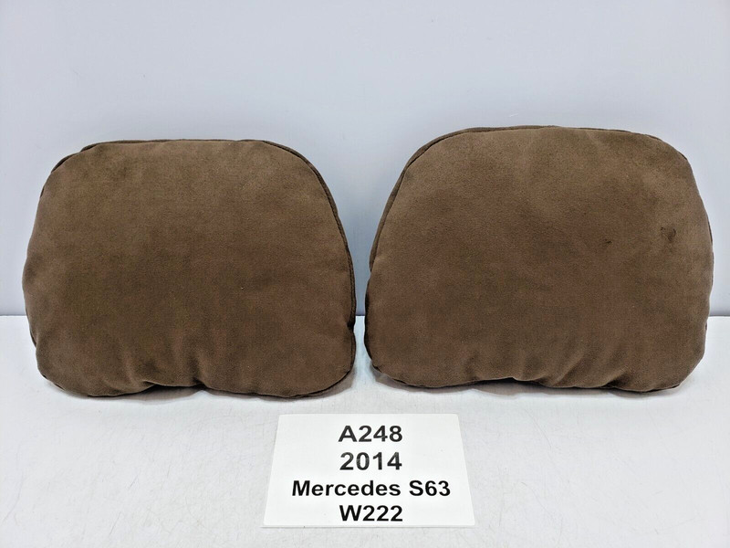 ✅14-17 OEM Mercedes W222 S63 Rear Headrest Pillows Brown Set Of 2