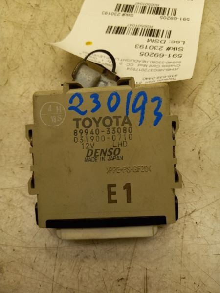 07-09 LEXUS ES350 3.5L RWD AT CHASSIS ECM HEADLIGHT LEVELING CONTROL MODULE