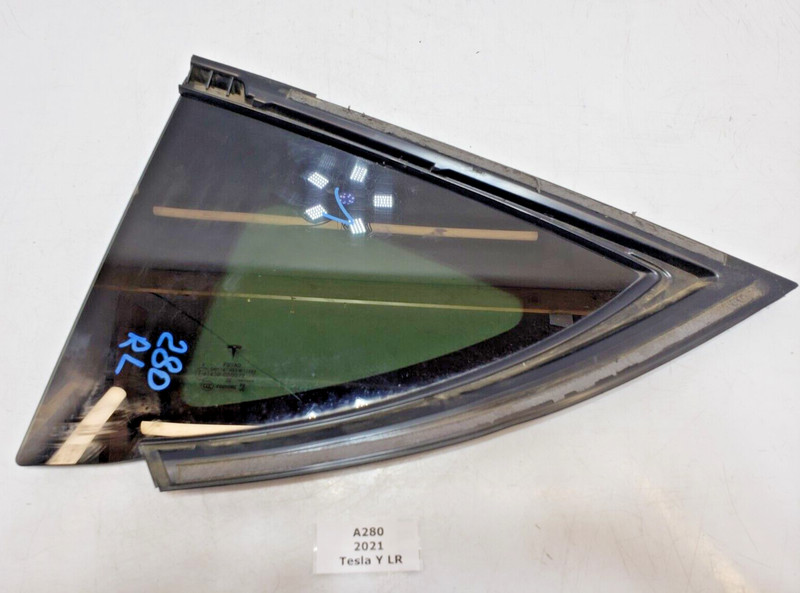 ✅ 2020-2024 OEM Tesla Model Y Rear Left Driver Side Quarter Glass W/ Frame