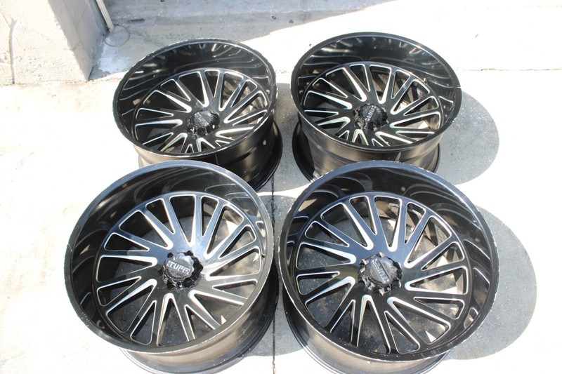 Set Of 4 Tuff Wheels T2A 26x14 6x5.5 -72mm Gloss Black/Milled 2212T2A-56140B12L