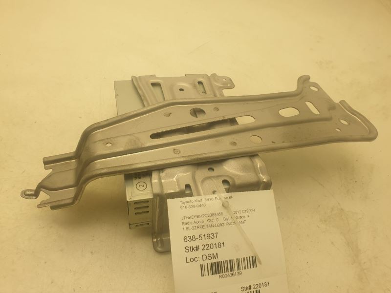 11-12 LEXUS CT200H RADIO/STEREO AUDIO AMPLIFIER UNIT ASSEMBLY
