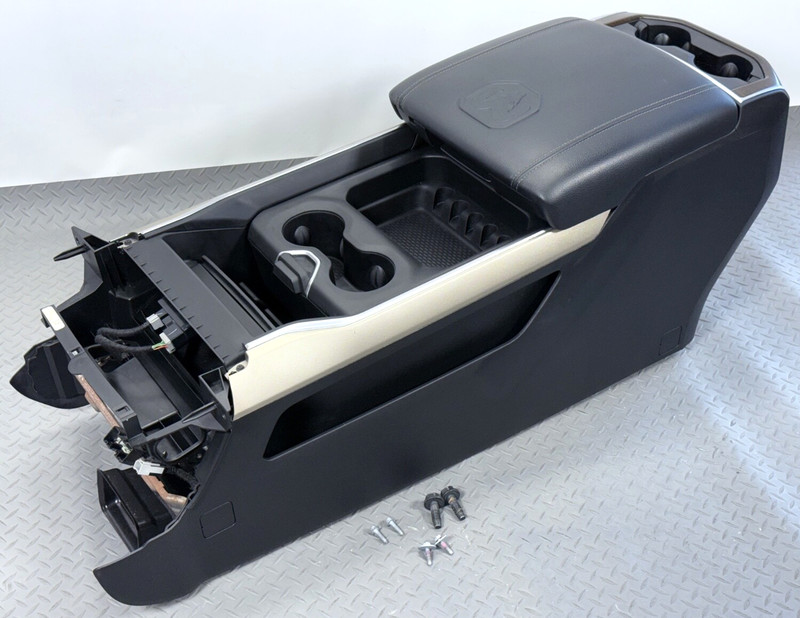 ✅ 19-25 RAM 1500 5th LARAMIE FLOOR CENTER CONSOLE BLACK ARMREST STORAGE USB AUX