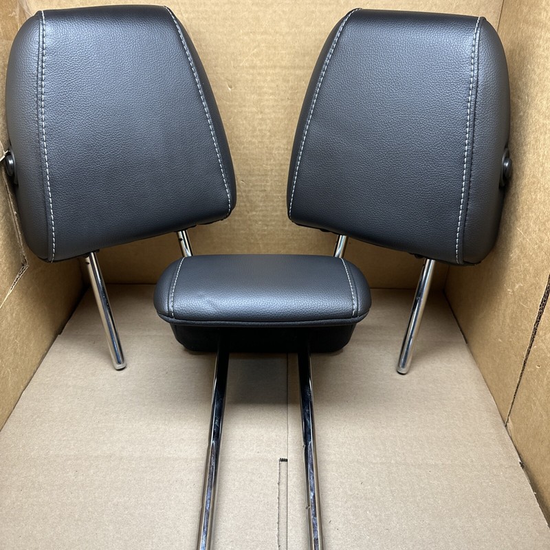 2017-2019 Ford Escape Rear Head Rest Headrest Set 3 Black Leather Folding OEM