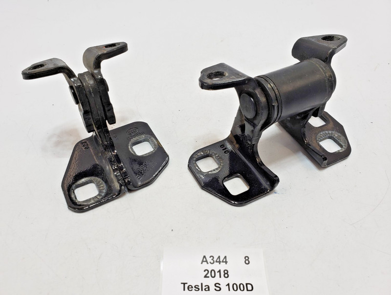 ✅ 12-20 OEM Tesla Model S Rear Left Driver Door Hinge Upper Lower Black SET