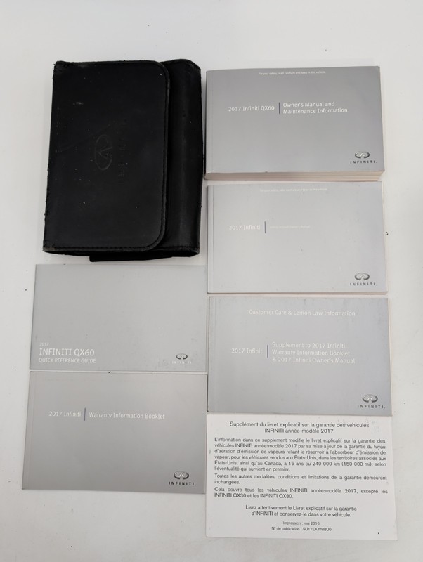 2017 Infiniti QX60 Owners Manual With Navigation System & Case Free Shipping
