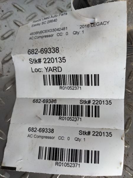 AC Compressor Fits 13-16 LEGACY 1052371