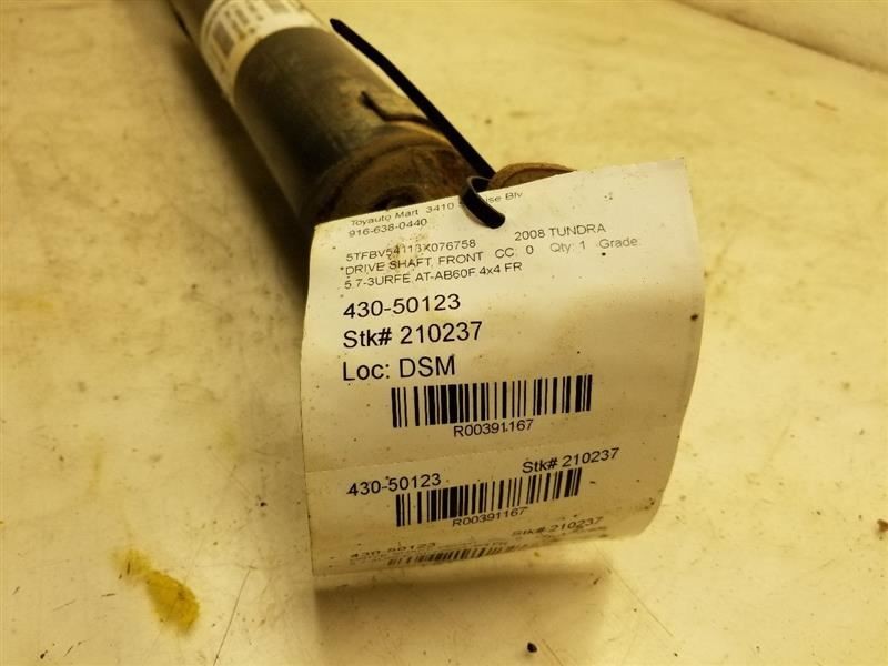 07-11 TOYOTA TUNDRA 5.7L 4WD AT FRONT DRIVE SHAFT