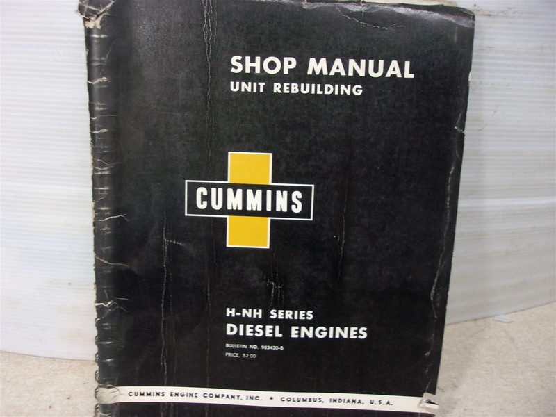 Cummins H-NH Series Diesel Engines 983430-B Shop Manual #19 *FREE SHIPPING*