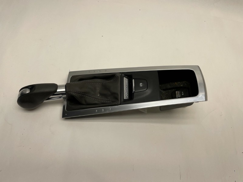 2017 PORSCHE MACAN DARK BROWN LEATHER SHIFT KNOB WITH TRIM BEZEL OEM