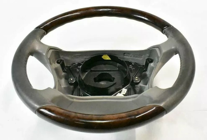 00-06 Mercedes W220 S55 AMG S600 CL600 Driver Steering Wheel Black Wood OEM