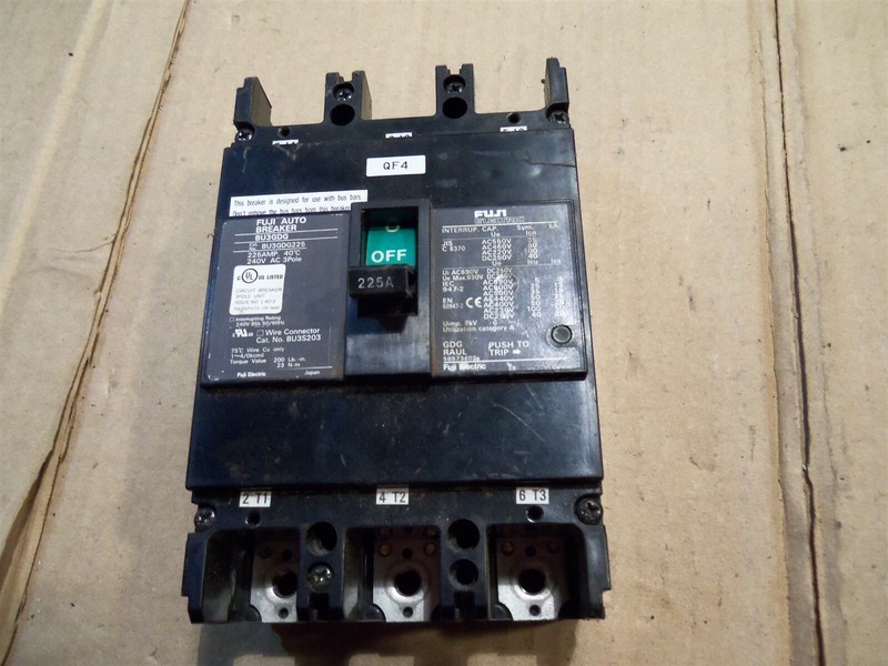 Fuji Electric BU3GDG225 225A 240VAC 3-Pole Circuit Breaker *FREE SHIPPING*