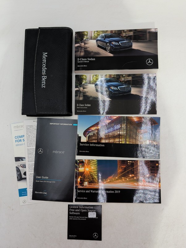 2019 Mercedes Benz E Class Sedan Owner's Manual 200 250 300 400 450 Complete Set