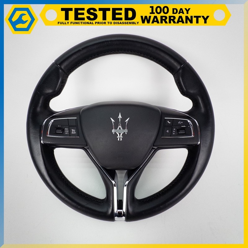 14-19 MASERATI QUATTROPORTE GHIBLI STEERING WHEEL BLACK ASSEMBLY OEM