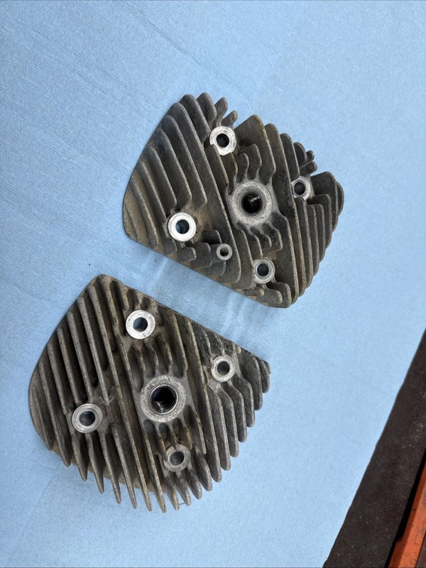 1980’s Kawasaki 440A-F202 Vintage Snowmobile Motor Cylinder Heads Good