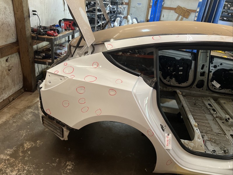 🔥18-23 Tesla Model 3 Rear Right Quarter Panel Structural Frame Cut N-14143