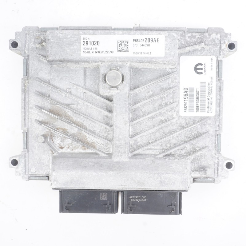 2018 Jeep Wrangler 2.0l ECU ECM Engine Control Module 68292195AD OEM