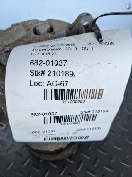 AC Compressor VIN 2 8th Digit Thru 05/12/13 Fits 12-13 FOCUS 1000803