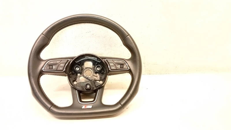 17-20 AUDI B9 S4 S3 S5 FLAT BOTTOM STEERING WHEEL 3 THREE SPOKE LEATHER OEM 1104