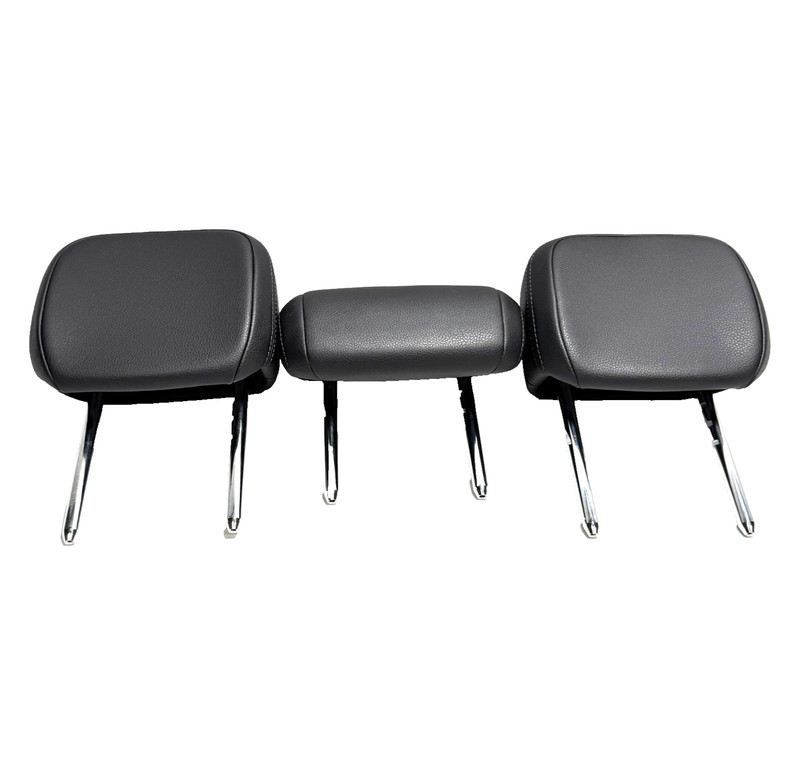 📌 2015-2018 PORSCHE MACAN REAR LEFT RIGHT CENTER MIDDLE HEADREST SET BLACK OEM