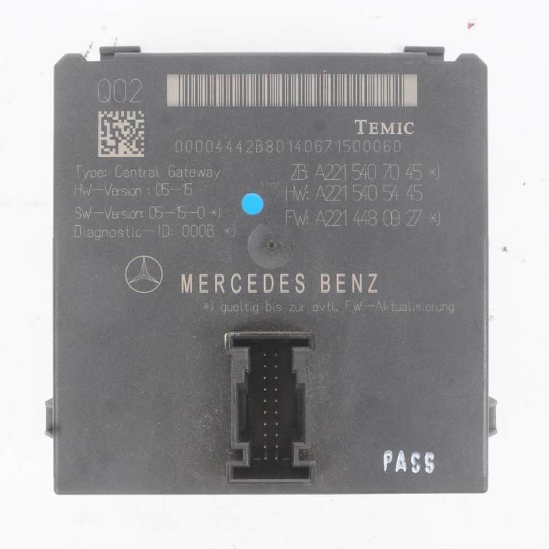 2007 - 2013 Mercedes W221 S550 S63 AMG Central Gateway Control Module UnitOEM